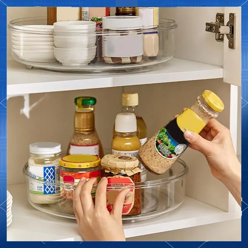 

Вращающийся шкаф-органайзер для хранения специй, модернизированный 11,5-дюймовый прозрачный поворотный стол для холодильника, ванной комнаты