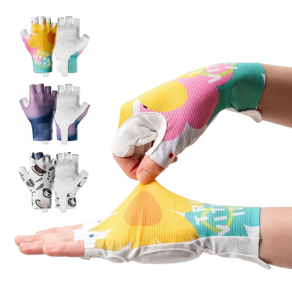 

Gel Padded Women Bicycle Gloves Shock-absorbing Breathable Half Finger Cycling Gloves Non-slip Wear-resistant