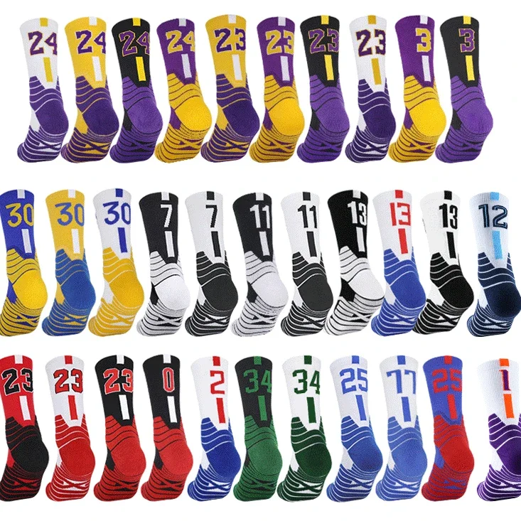 

3/6Adult Basketball Stockings Stockings Men's Actual Combat Sports Ssocks Boys Children's Wicks Towel Socks Men