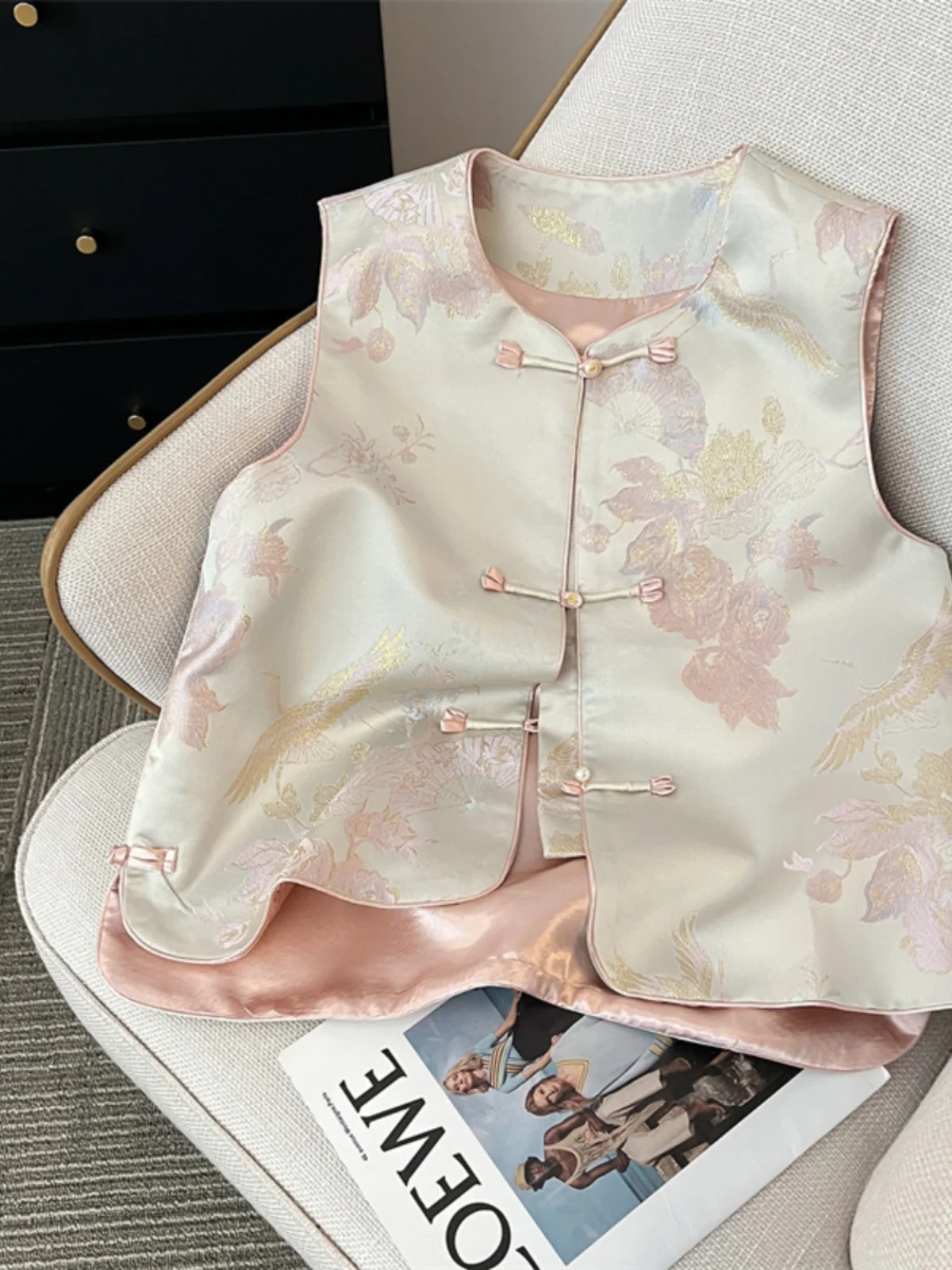 

Новое китайское женское платье без рукавов с вышивкой, летнее элитное национальное платье без рукавов с круглыми пуговицами из нелона