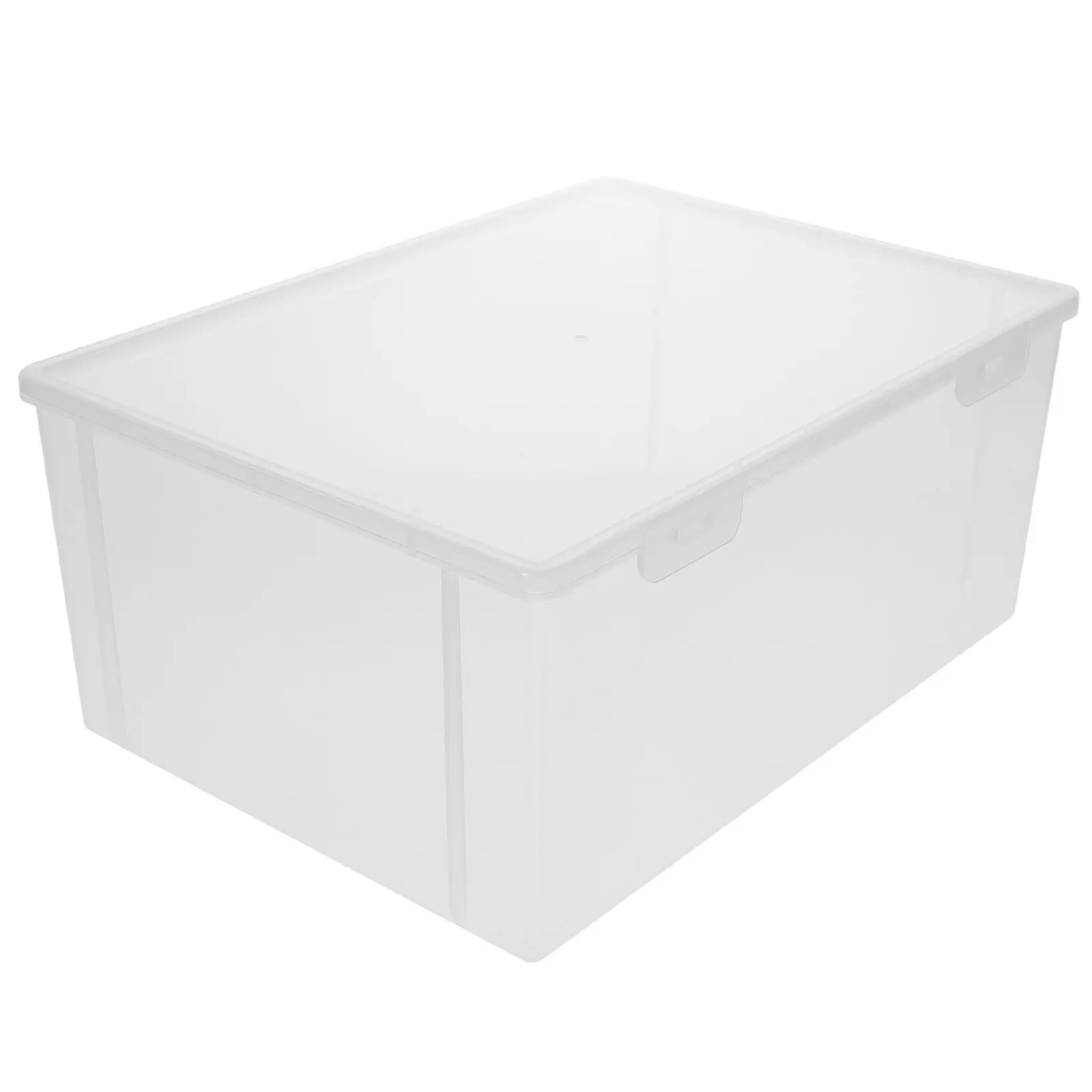 

Document Storage Box PP Large Capacity Flat Design Office File Organizer with Lid Buckle Desktop Bookshelf File Case Document