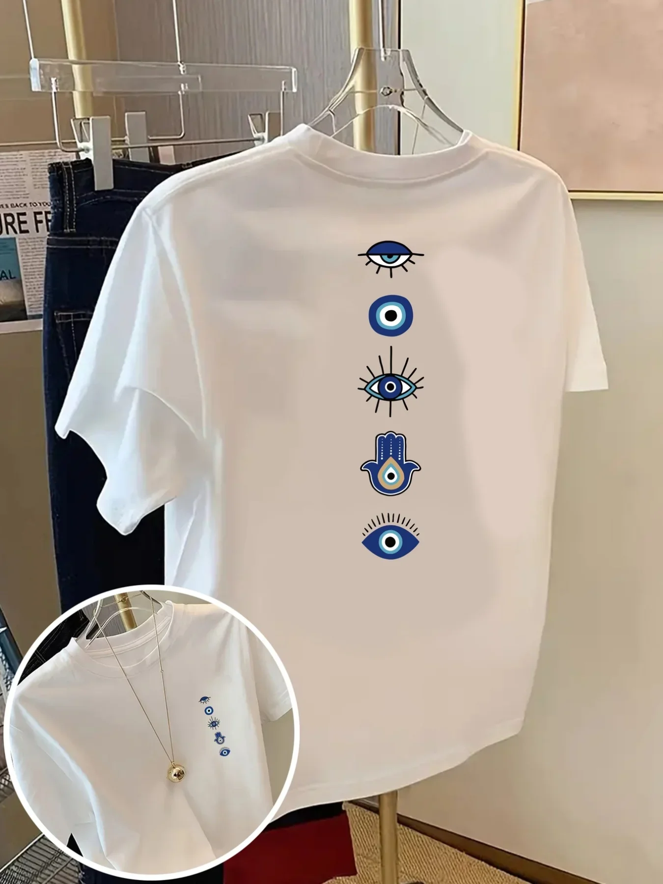 Men's 100% Cotton T-shirt Casual Street Style Crew Neck Short-sleeved Top Suitable for Those Who Pursue Spiritual Beliefs