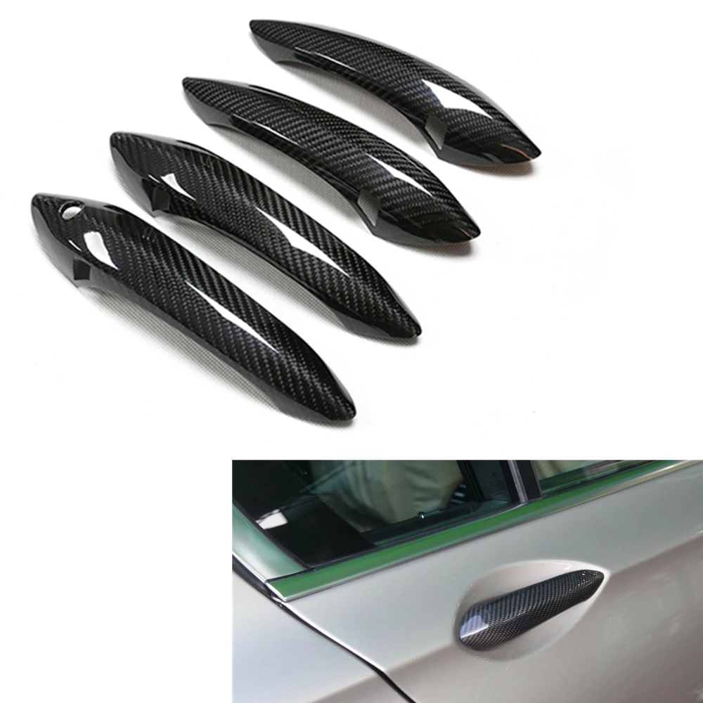 Carbon Fiber Car Exterior Handle Cover Trim Case Cap with Smart Key Hole For BMW F10 F06 F12 F07 530i F01 M5 M6 2010-2015