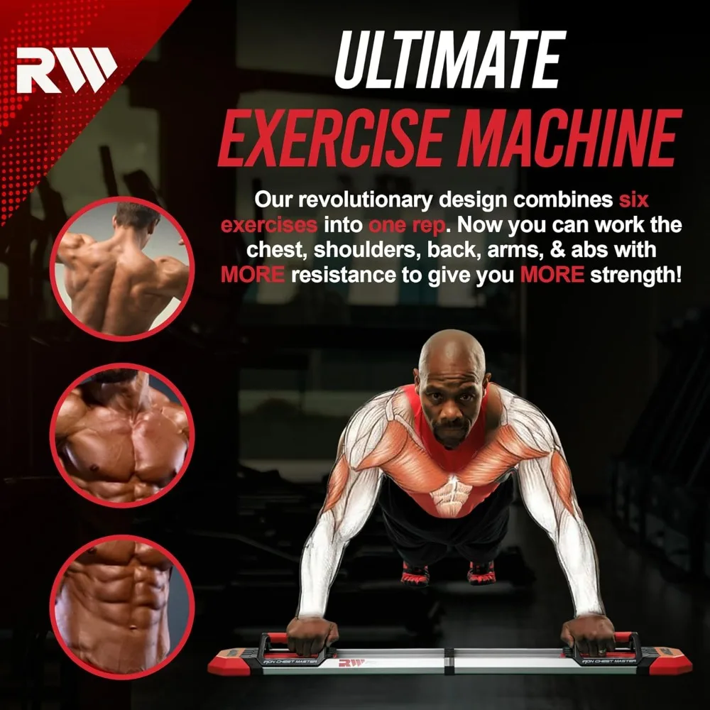 Push Up Machine | Home Fitness Equipment for Chest Workouts | Home Gym Equipment Includes Adjustable Resistance Bands