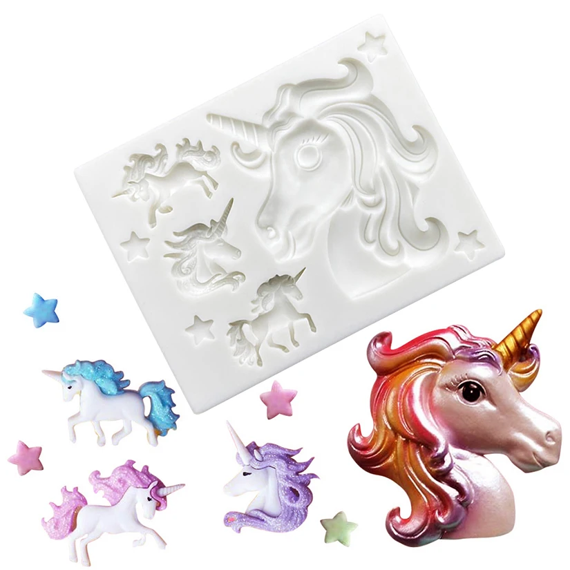 

Unicorn Star Silicone Cake Baking Mold Sugarcraft Chocolate Cupcake Resin Tools Fondant Decorating Tools