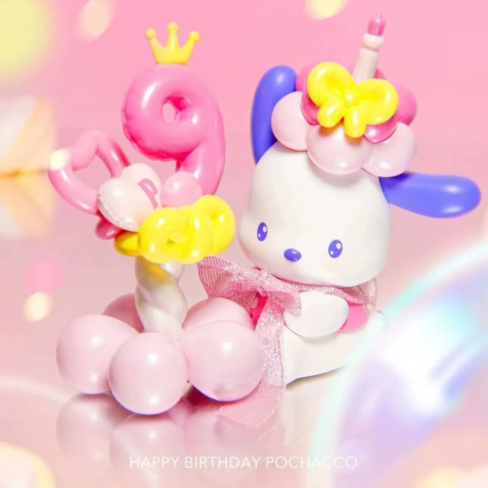 MINISO Sanrio Pochacco Balloon Carnival Party Series Blind Box Trendy Toy Figure Collection Hobby Ornament Birthday Gift