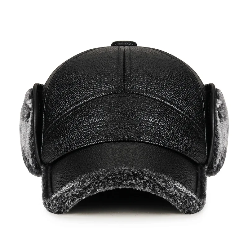 Chapeaux en fourrure Lei Feng pour hommes d'âge moyen et d'élan, protège-oreilles de vieil homme, chapeaux chauds, casquettes de baseball en velours