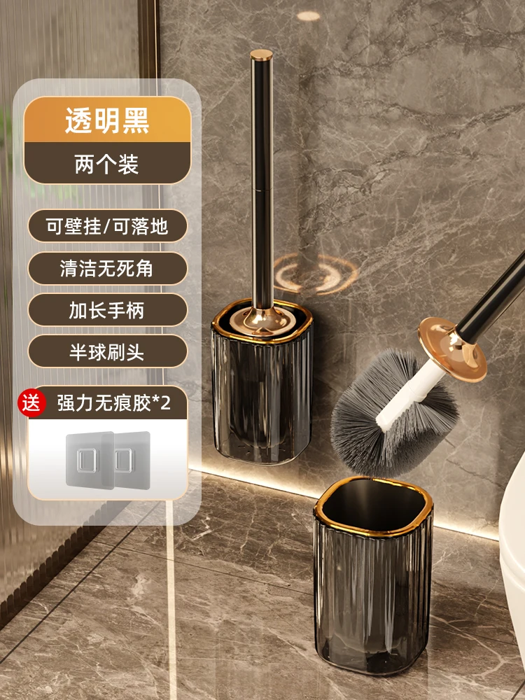 Silicone Toilet Brush Set Long Handle No Drill Wall Mounted Quick Dry Leak Proof for Bathroom Deep Cleaning Durable Multi Use
