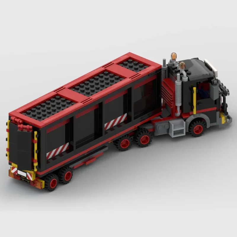 Moc tijolos de construção transporte especial semi caminhão modelo tecnologia modular cidade veículo blocos construção diy montagem brinquedos