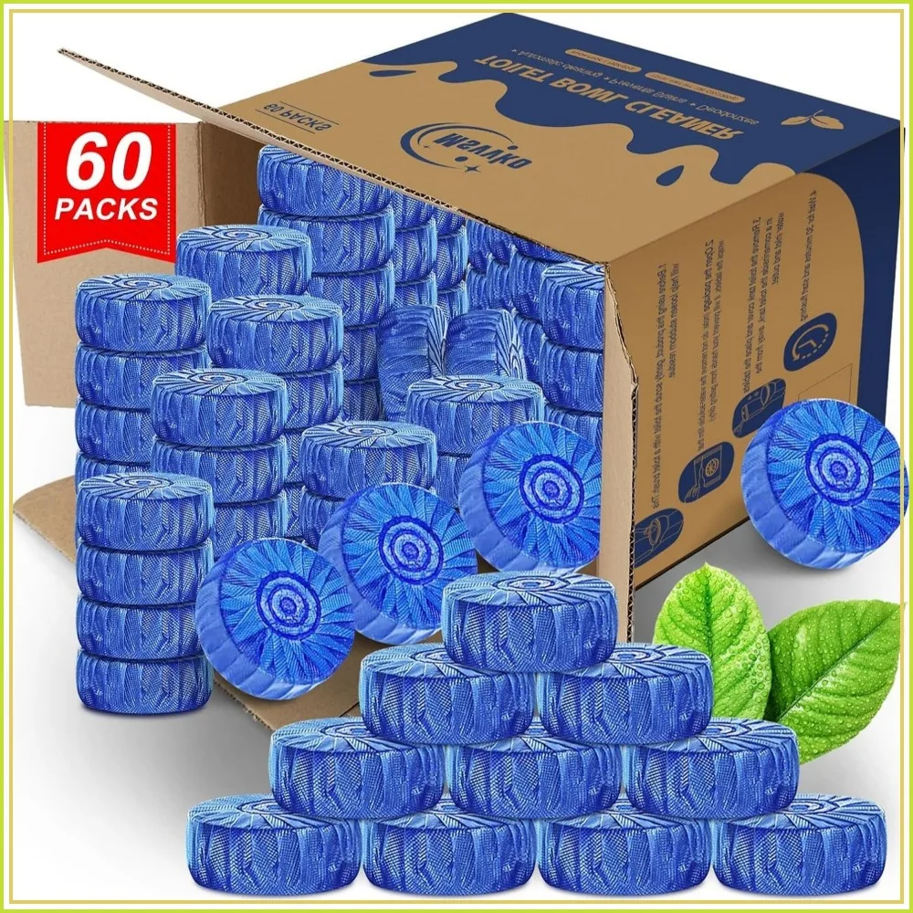 

Toilet Bowl Cleaner Tablets 60 Pack Blue Drops Tank Cleaner Septic-Safe Daily Maintenance