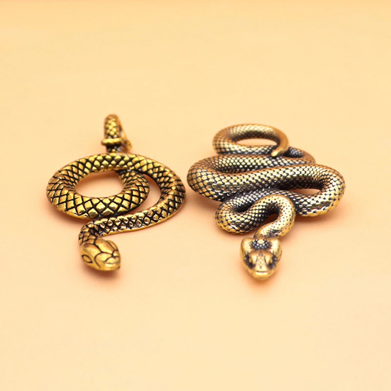 Copper Brass Mini Snake Antique Bronze Decor Figurines For Interior Decoration Desktop Ornament Pure Copper Miniatures Statue