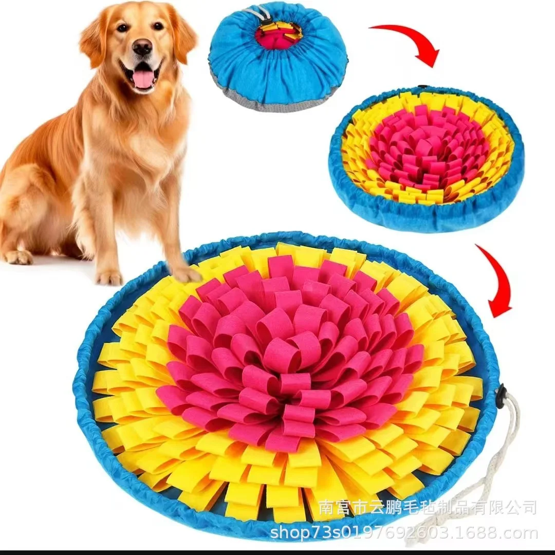 New Pet Sniffing Pad Flower-shaped Slow Food Pad Olfactory Training Educational Mat Pet Toy Dog Sniffing Mat