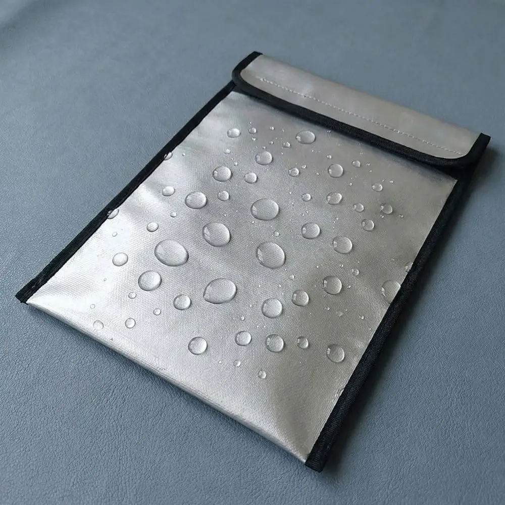 

Waterproof Fireproof Document Bag Signal Blocker Heat-resistant Cash Safe Storage Pouch Large Capacity Anti-Hacking