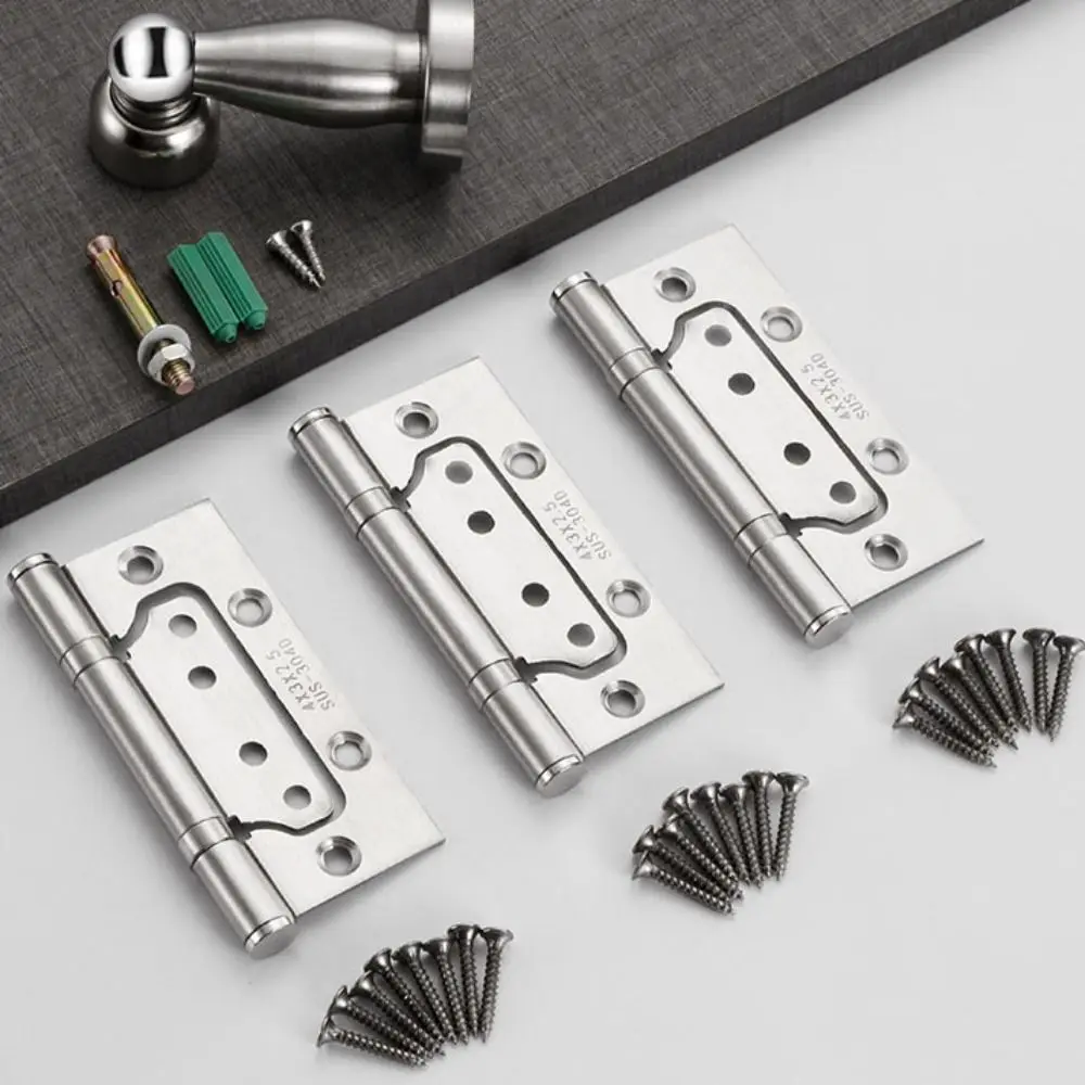 

New 304 Stainless Steel Stainless Steel Hinge 3+1 Set 4 Inches Flush Door Hinges Small Flat Door Hardware Cabinet Doors