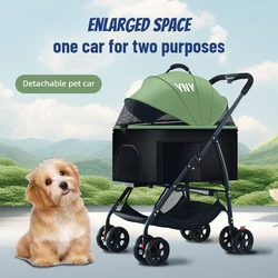 Carrito plegable para mascotas: perros y gatos pequeños, jaula ligera