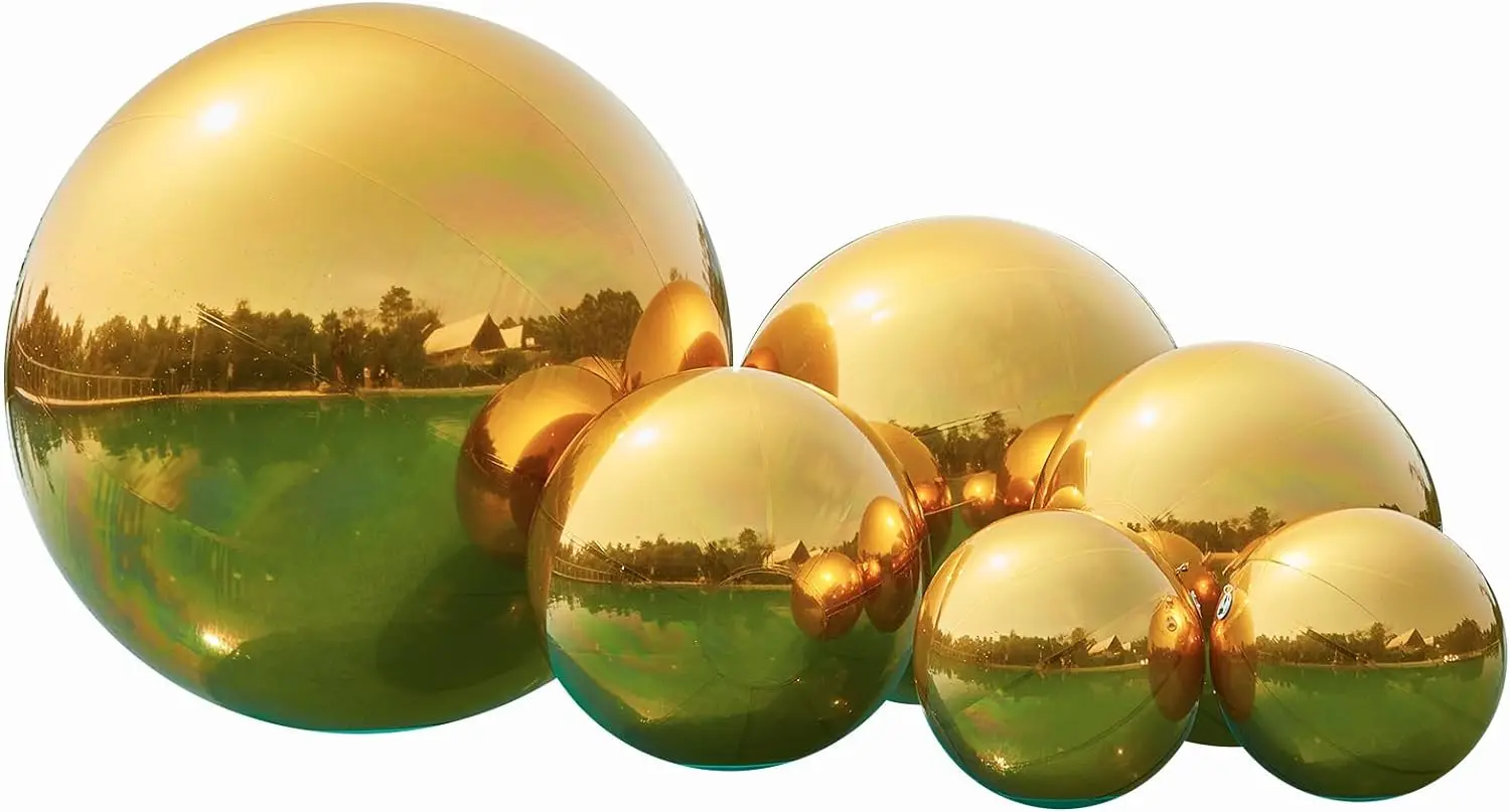 

Giant Inflatable Balls Outdoor Mirror Balls Set-6pcs Large Metallic Hanging Mirror Balloons For Party Wedding Event Decoration