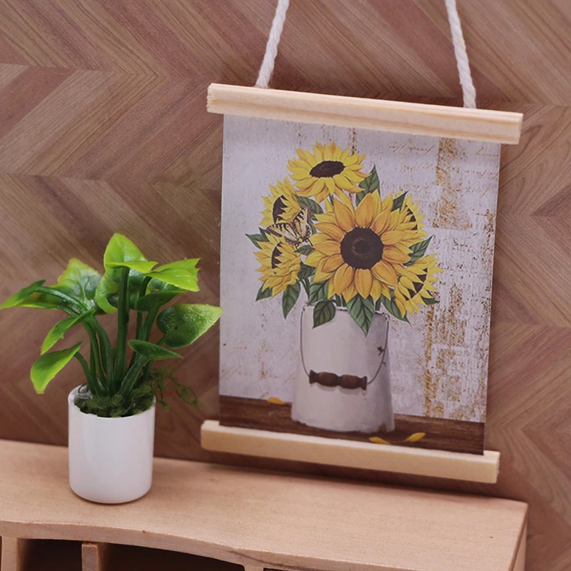 กรอบรูปติดผนังจิ๋วสำหรับบ้านตุ๊กตา อุปกรณ์ตกแต่งบ้านจำลอง ของเล่นเสริมบ้านตุ๊กตา