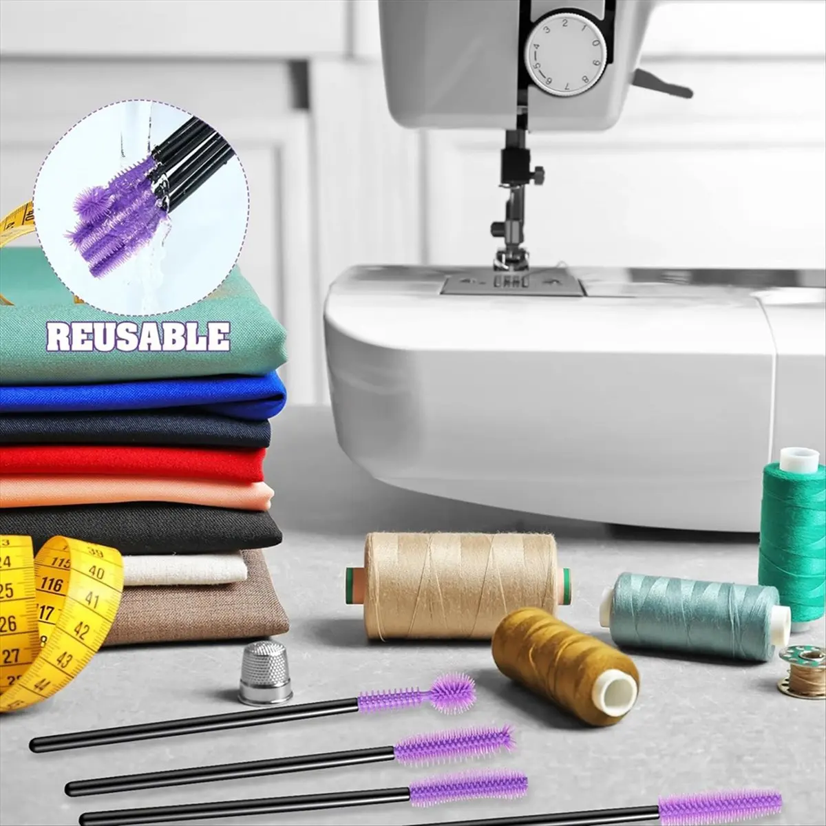 Oct Sale 40 Pcs Nook and Cranny Sewing Machine Cleaning Brushes, Reusable Silicone Dense Bristles Cleaning Brushes