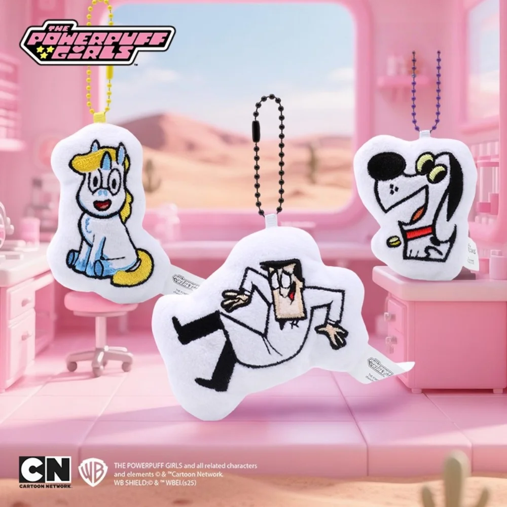 Genuine The Powerpuff Girls Plush Keychain Blossom Bubbles Buttercup Cartoon Backpack Decor Girls Birthday Christmas Gifts
