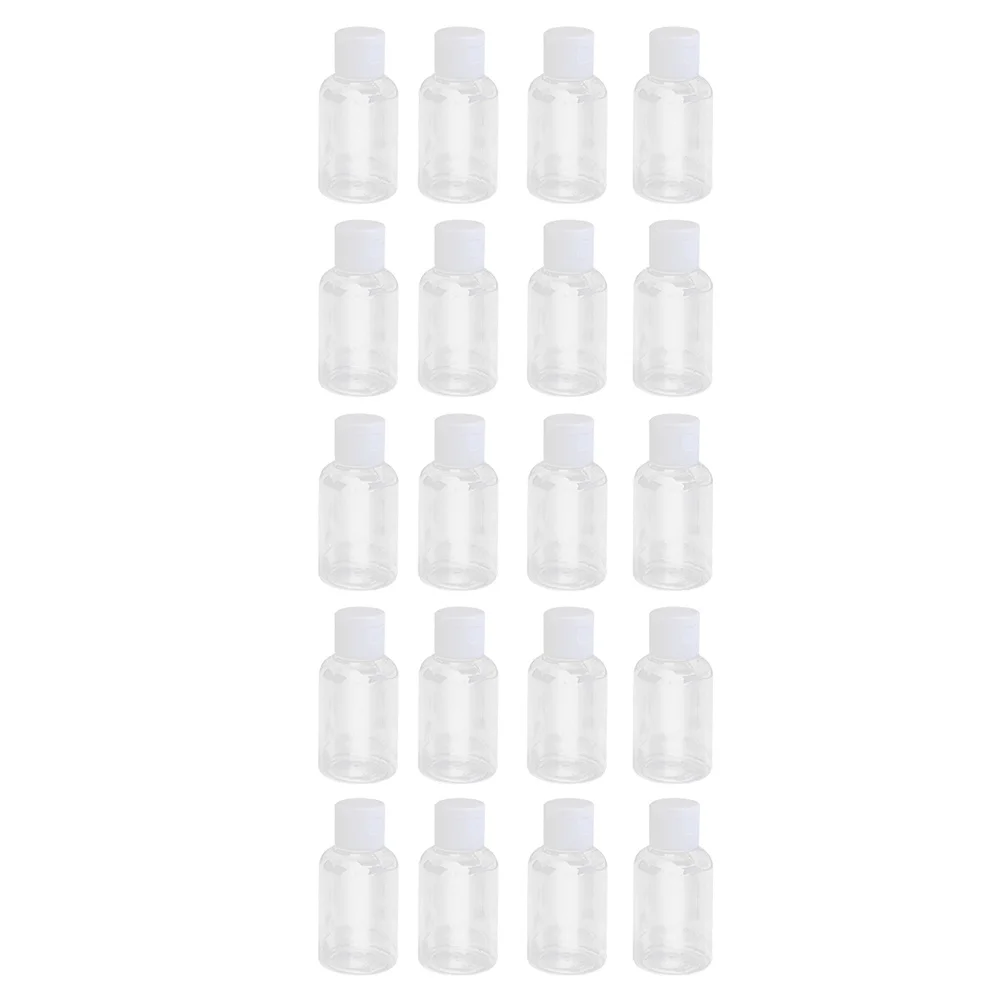 20 個旅行用詰め替え可能なスクイーズボトルポータブル漏れ防止クラムシェルキャップ液体用透明プラスチックディスペンサーコンテナ