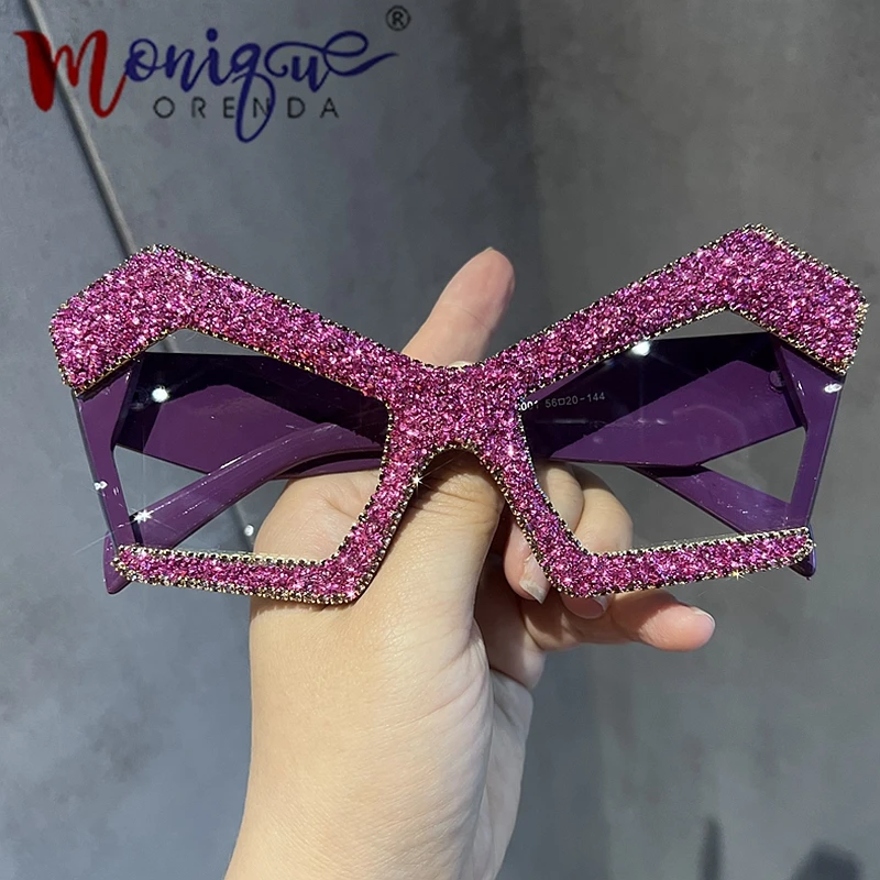 

Blue Light Luxury Brand Designer Vintage Oversized Sunglasses Women Classic Popular Big Frame Eyeglasses for Ladies