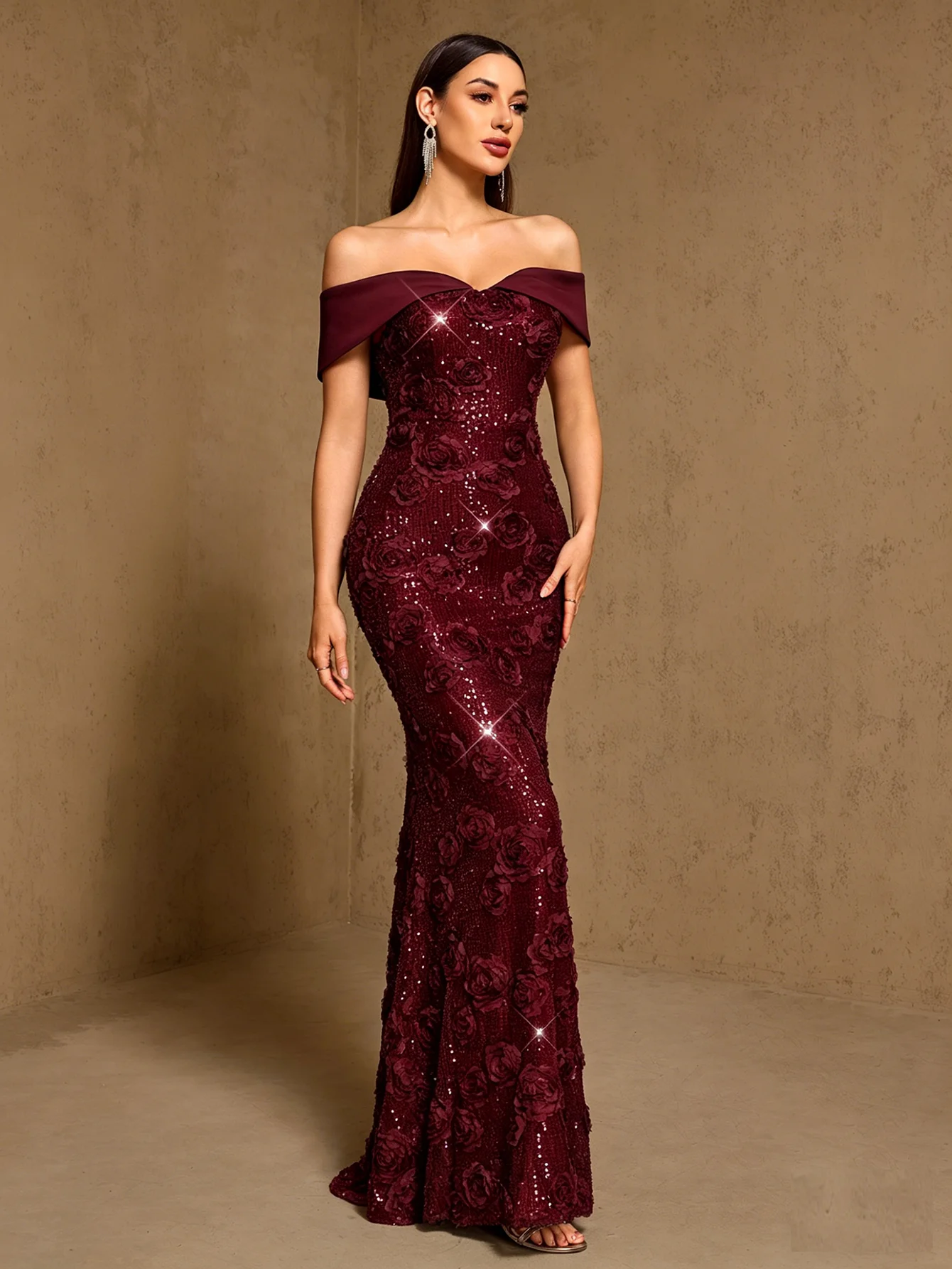 2026 New Elegant Shiny Black Off Shoulder Mermaid Evening Dress Formal Party Prom Gown For Women Birthday Dress Wedding Event