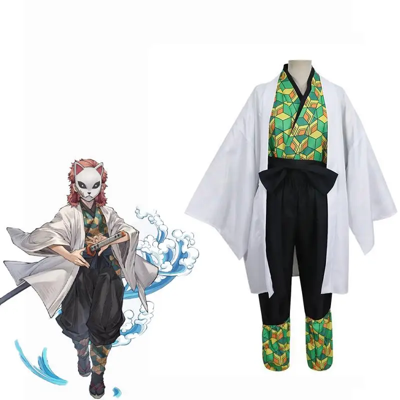 Disfraz de cosplay de Sabito, personaje de la serie de anime Demon Slayer: Kimetsu no Yaiba, para adultos y niños. Incluye kimono y conjunto completo, ideal para Halloween, carnavales y fiestas.