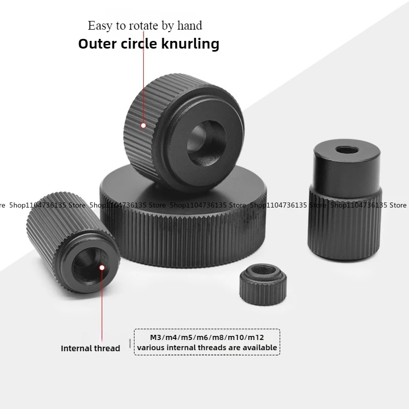 5Pcs Hand Screw Knob External Round Knurled, with M4/M5/M6 Fine Teeth Hand Screw Nut, Aluminum Alloy Stainless Steel view 2