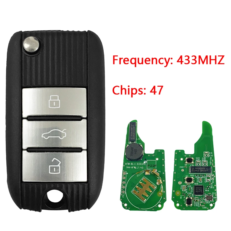 CN097014 Original PCB Keyless Car Key For MG HS ZTS ZS MG3 MG6 MG5 jas5 jas8 I5 I6 Remote Fob With 433MHZ ID47 Chip