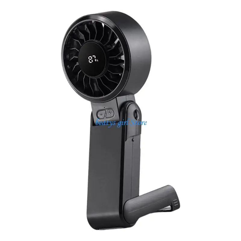 C7AB Handsfree Wearable Fan With Phone Holder Stand Fast Speed Cooling Neck Fan For Home Work Study 1800mAh Battery