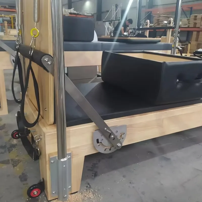 YTYIN خشب القيقب الأبيض بيلاتيس المصلح ترابيز 3 في 1 برج كامل نسخة قصيرة الساق اليوغا لاستوديو البيلاتيس واستخدام المركز الطبي #2