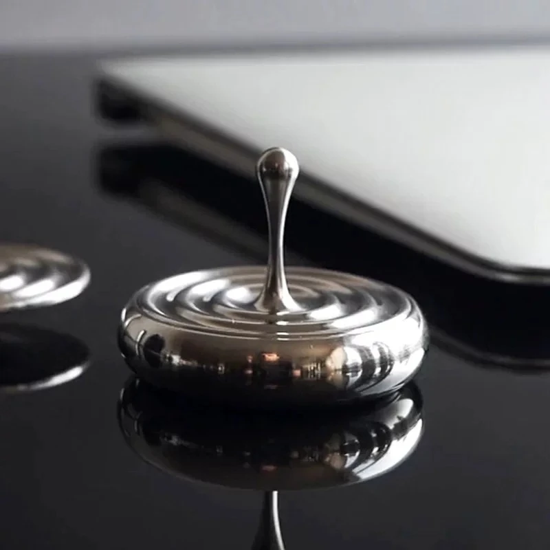 Stainless Steel Fidget Toy Office Desktop Stress Relief Gyro Toys Relief Water Drop Spinning Top Anti Stress Toy for Adults