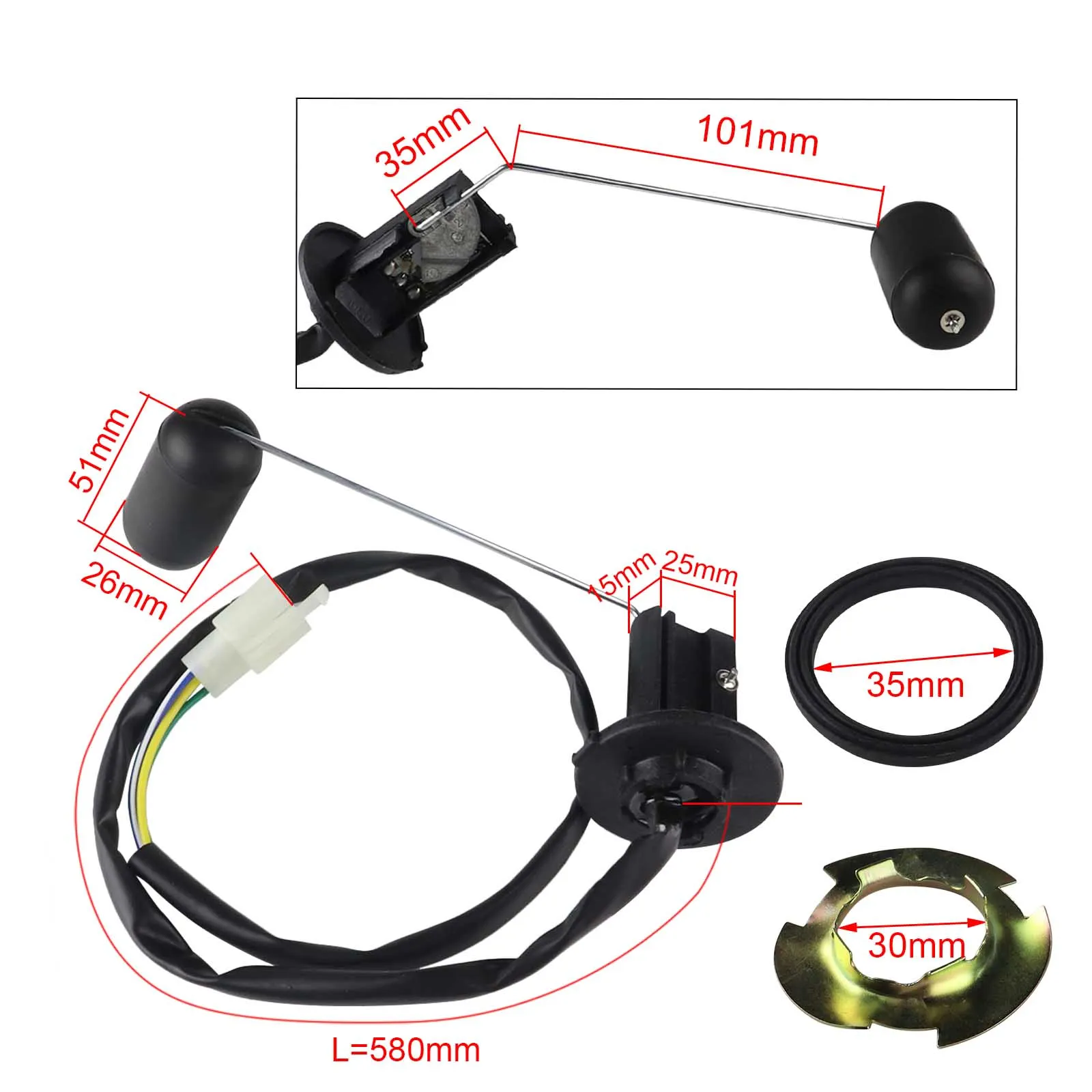 Fuel Gas Tank Sensor Float Level Kit for Gy6 50cc 150cc 139QMB 152QMI 157QMJ CN250 Scooter Moped  ATV Kazuma Rokata