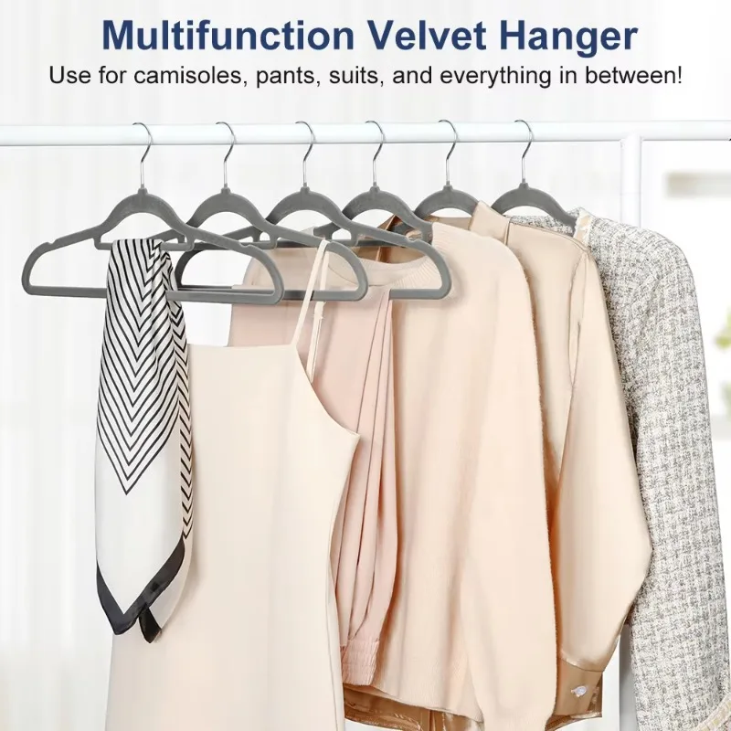 

Wholesale Adult Kids Home Storage Organization Rack Space Saving Ultra Slim ABS Anti-Slip Flocking Velvet Hanger for Suit Shirts