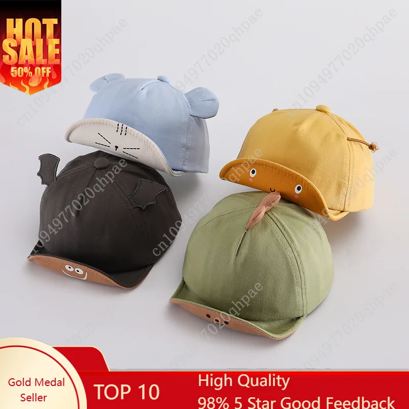 

Cute Animal Baby Baseball Cap Cartoon Soft-brim Infant Boy Girl Duck Tongue Hat Summer Cotton Kids Sun Visor Caps
