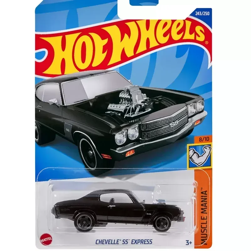 Genuine Hot Wheels Black CHEVELLE \'SS\' EXPRESS Car Diecast Metal 1:64 Models Muscle Maina Kids Toys for Boys 2022 P Case No.243