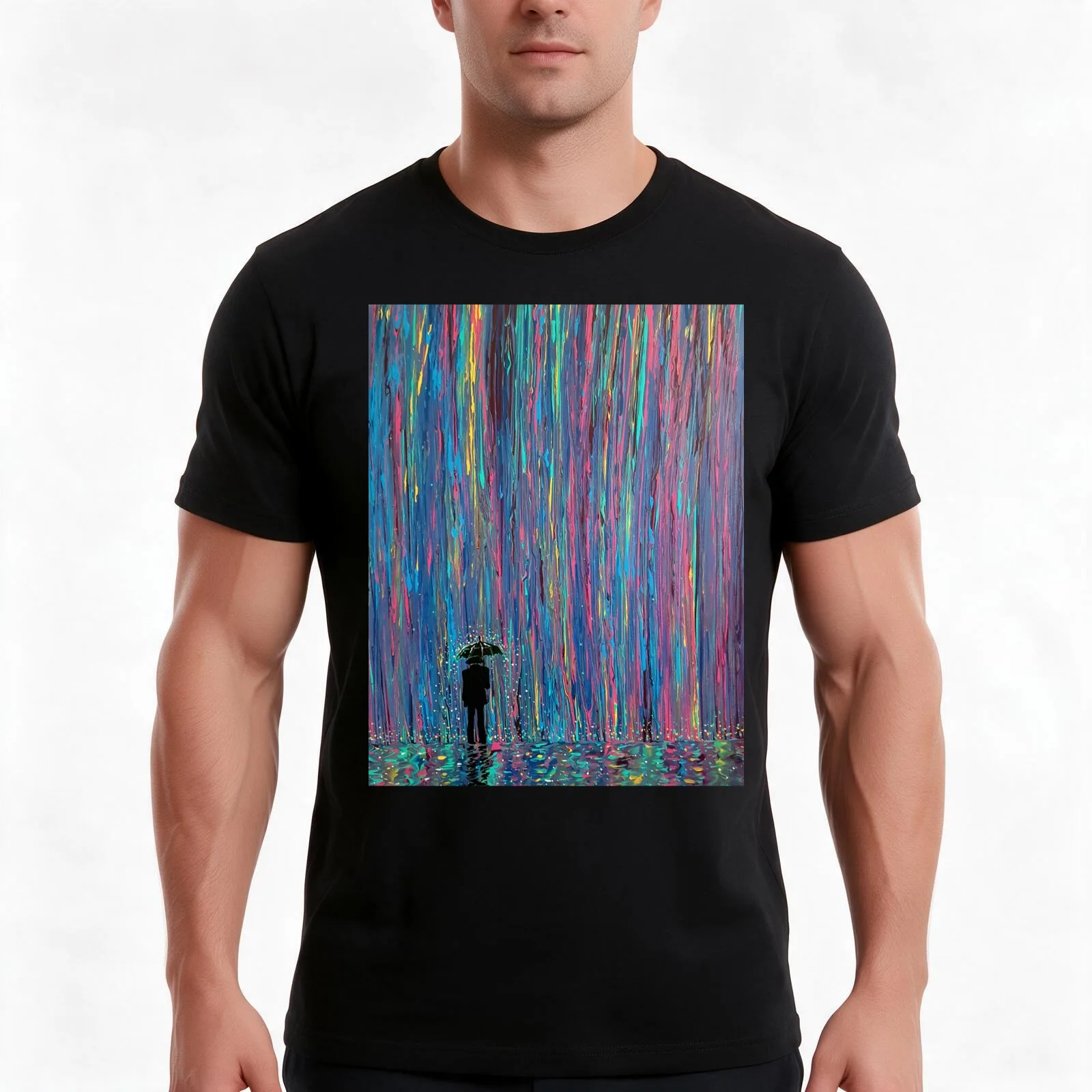 Acid Rain 2 T-Shirt, Summer Casual Cotton Tee, Oversized Streetwear Tops, Vintage Graphic Print, Loose Fit Short Sleeve