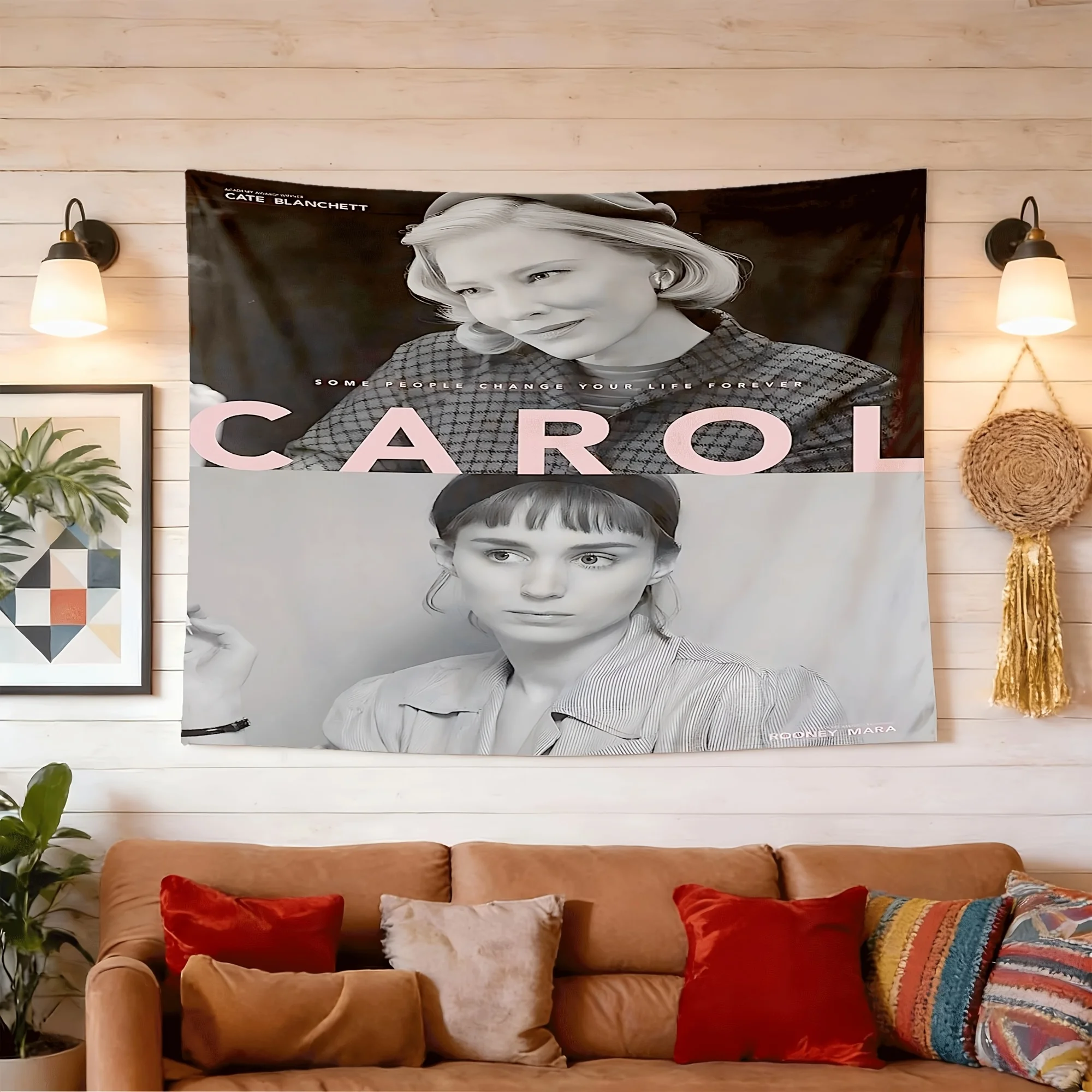 A Carol-inspired Peach Skin Wall Tapestry, Perfect for Wall Hangings in Home Decor, Bedrooms, Dorms, Offices, and Outdoor Environments