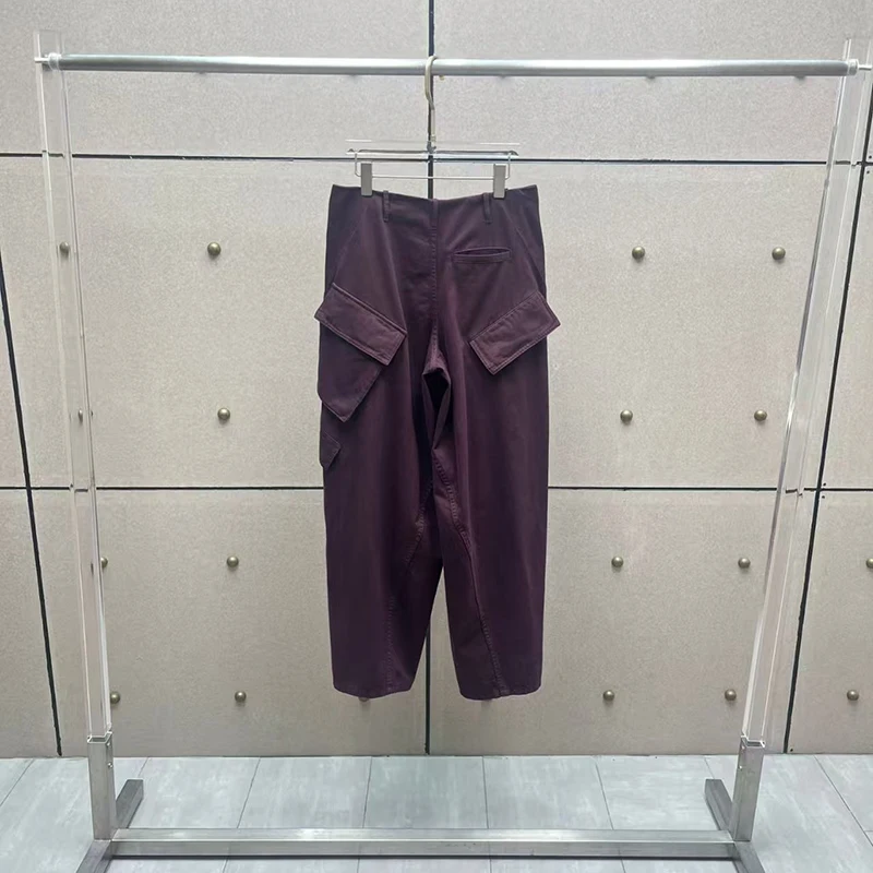 بنطلون نسائي متعدد الجيوب مصبوغ، بنطال كاجوال عصري، جينز عالي الجودة، خريف، طراز جديد، 2025، y2k