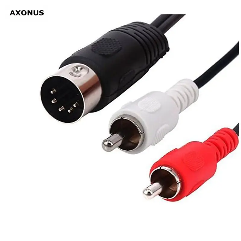5-pin DIN To 2RCA Phono Cable, Old-style Audio Equipment Adapter Cable, 5-pin Male Din