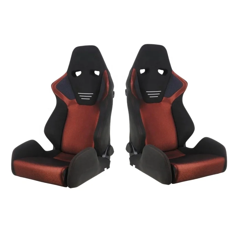 2 Pcs/Set Sr6 Sport Racing Car for SEAT Red / Black Auto Sports Fiber Glass Racing Seats