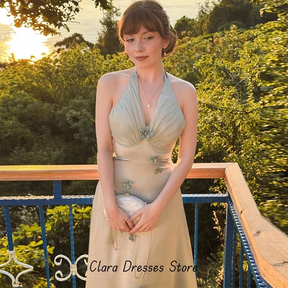 Robe de soirée trapèze personnalisée, col licou, élégante, formelle, à la mode, robes de célébrité délicates, robe de soirée de tempérament de haute qualité