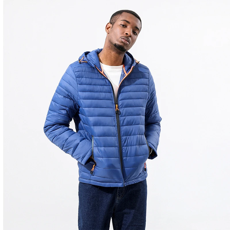 

Autumn Winter Men's Ultra Light Down Parkas Fashion Mens Thicken Warm Windbreaker Hooded Parkas Mens Waterproof Padded Jackets