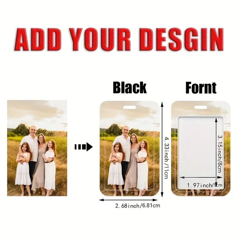 For Office Staff Teacher Business Card Cover Batch Customized ID Card Holder With Lanyard Custom Name Text Protector Case Gift