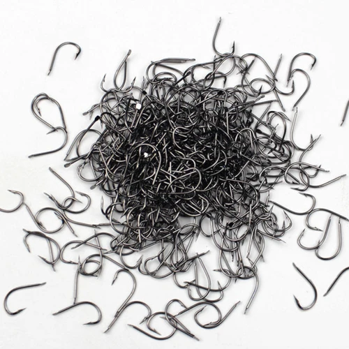 Imagen 1 del producto 50 uds/100 uds/500 Uds/1000 Uds anzuelos de pesca accesorios de anzuelos pequeños ojo de Noeye torcido para peces pequeños крючки рыlıkв illegner PESCA