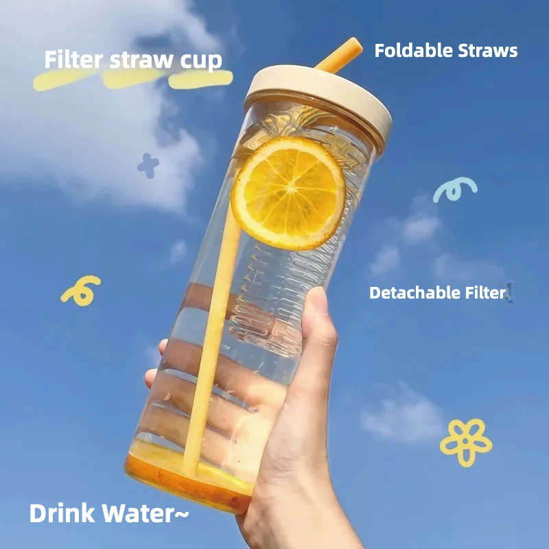 700ml ใหม่ Desgin Insstyle ขนาดใหญ่ความจุ PC น้ําขวด Staw BPA ฟรีหลายสี LeakProof Infuser ถ้วยชาแบบพกพา