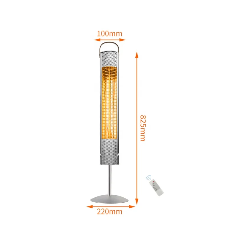 Portable Electric Heater With Turbo 2000W Remote Control IP65 Waterproof Aluminum Alloy Body Up To 249 Ft