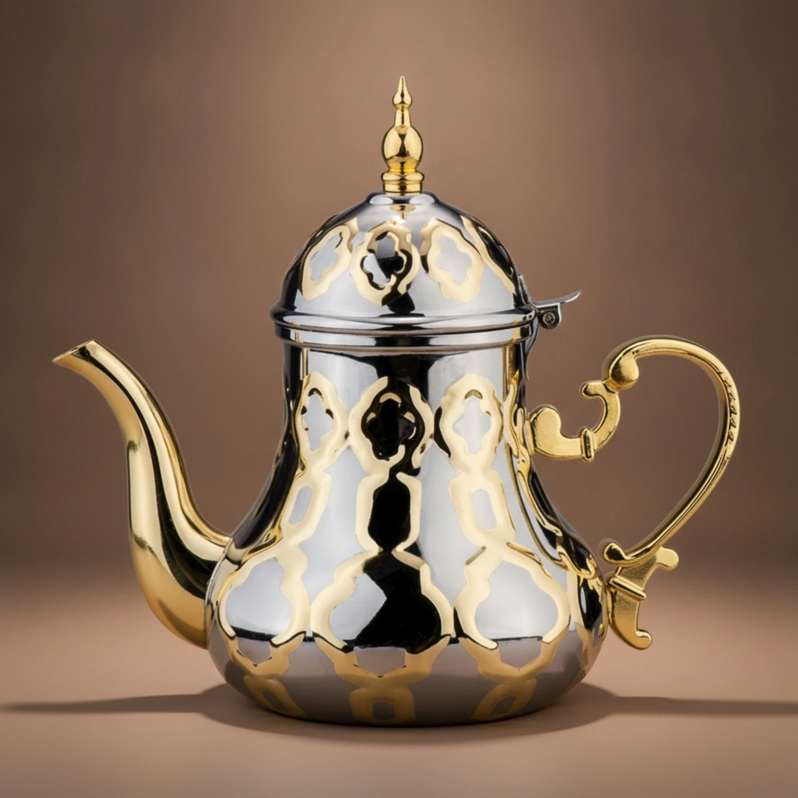 Moroccan Teapot Domed Lid Stainless Steel Teapot Tea Server Easy to Clean Tableware Heat Retention