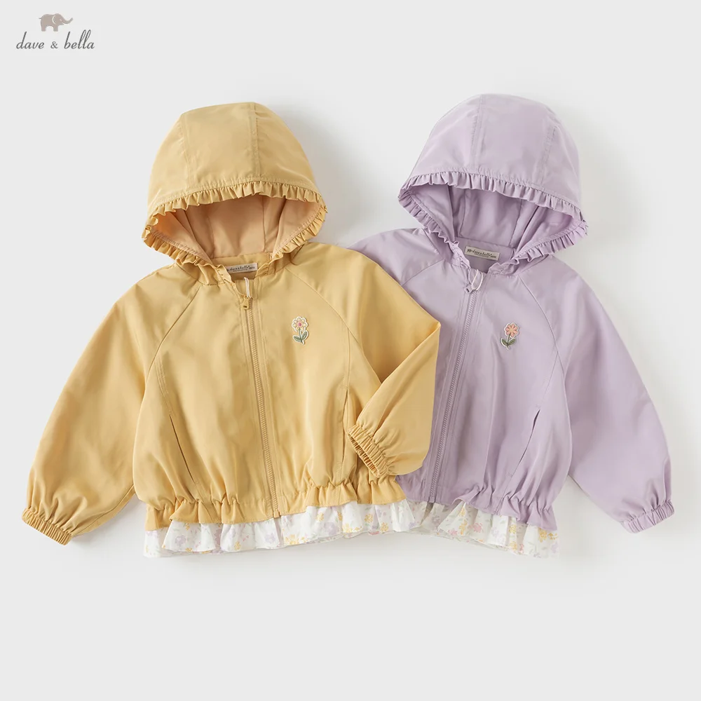Dave Bella Kids' Outerwear And Coats Autumn Jacket For A Girl Children Spring Baby Clothes Fashion Hooded Casual Sweet DB3263533