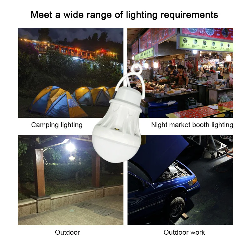 Portable USB LED Lamp Bulb Mini Camping Lantern 5V Hanging Tent Fishing Night Light Book Reading Powerbank Birght Table Lamp 50